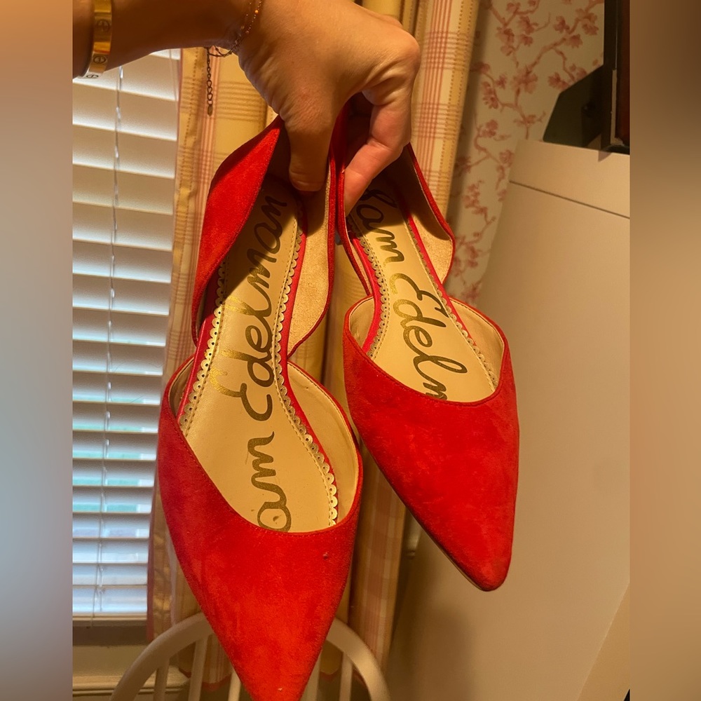 Red flats never worn, size 6 Sam Edelman
